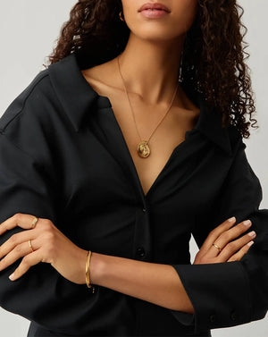 18K Gold Vermeil Spiral Large Pendant Necklace