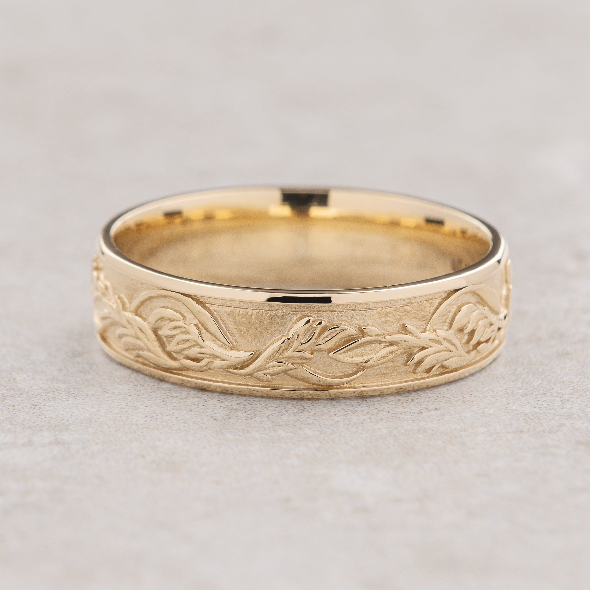 Timeless Promise | Wide Maple Leaf Wedding Band