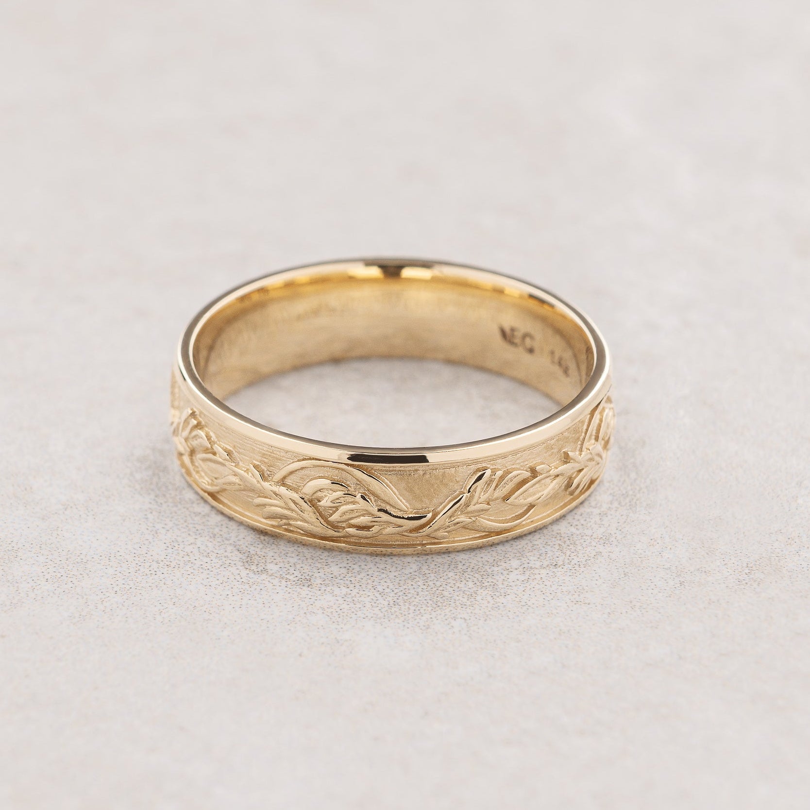Timeless Promise | Wide Maple Leaf Wedding Band