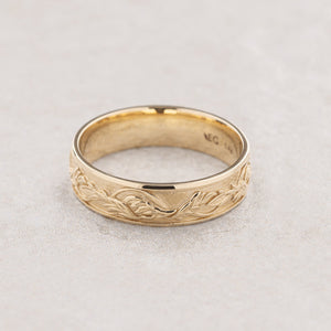 Timeless Promise | Wide Maple Leaf Wedding Band