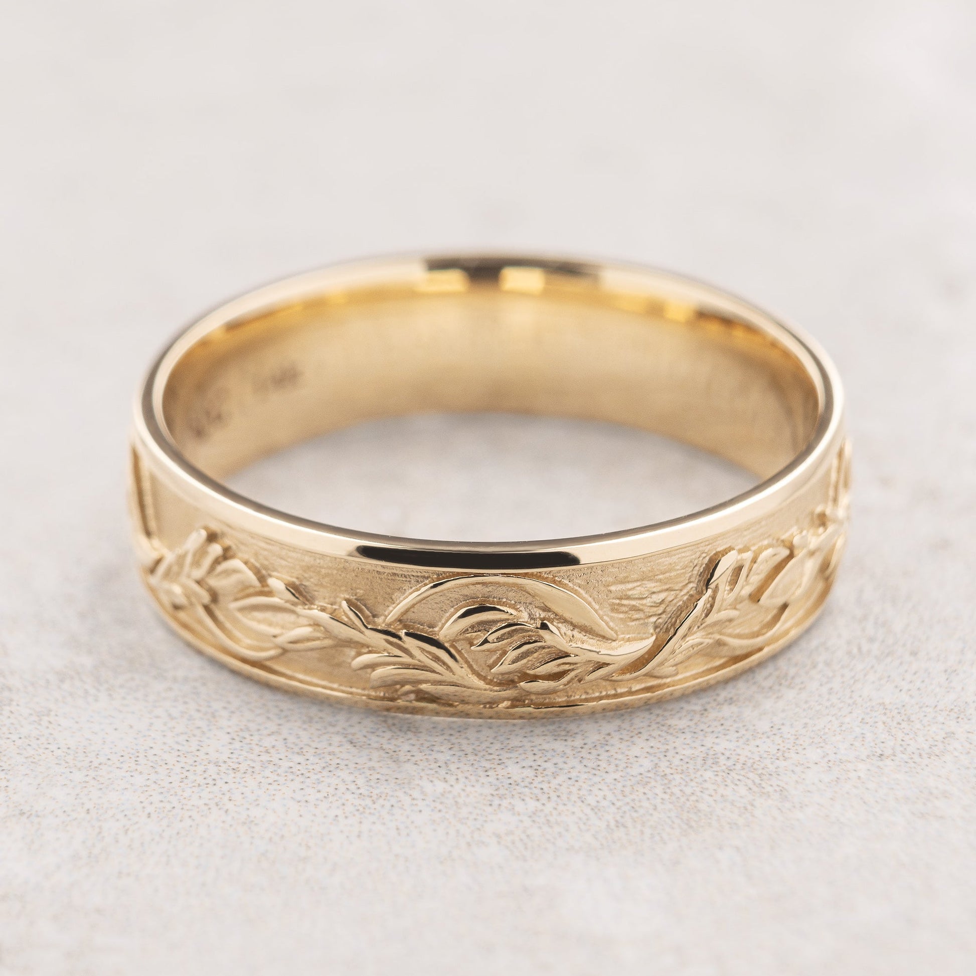 Timeless Promise | Wide Maple Leaf Wedding Band