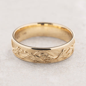 Timeless Promise | Wide Maple Leaf Wedding Band