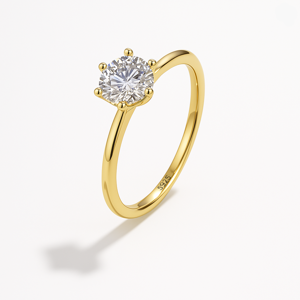 0.3CT Round Cut Moissanite Ring