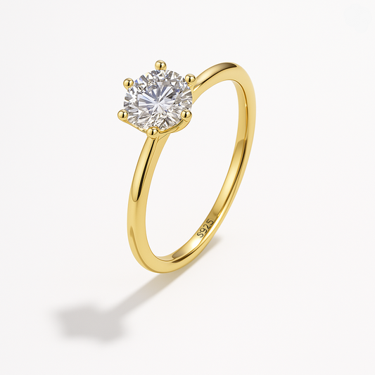 Classic Round Cut Moissanite Ring