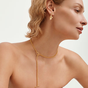 Classic Gold Bar Lariat Toggle Necklace - Stellaradorn
