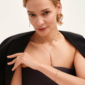 Rainbow Gem Cascade Necklace - Stellaradorn