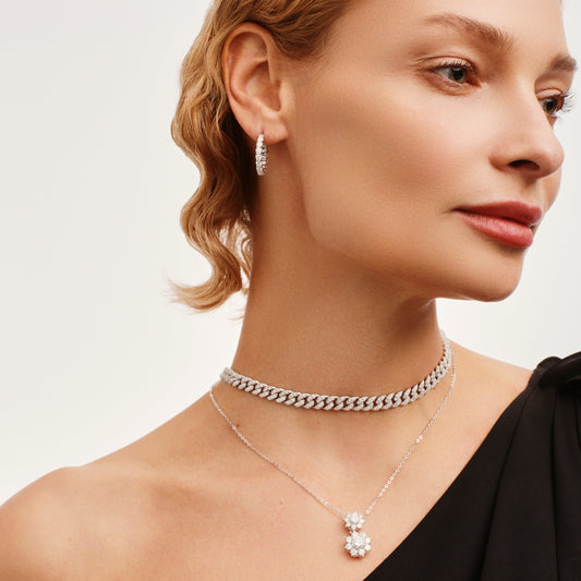 Stylish Dual Snowflake Pendant Necklace - Stellaradorn