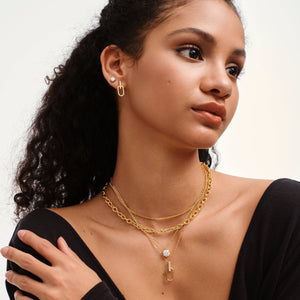 Multi-Layer Gold Solitaire Statement Necklace - Stellaradorn