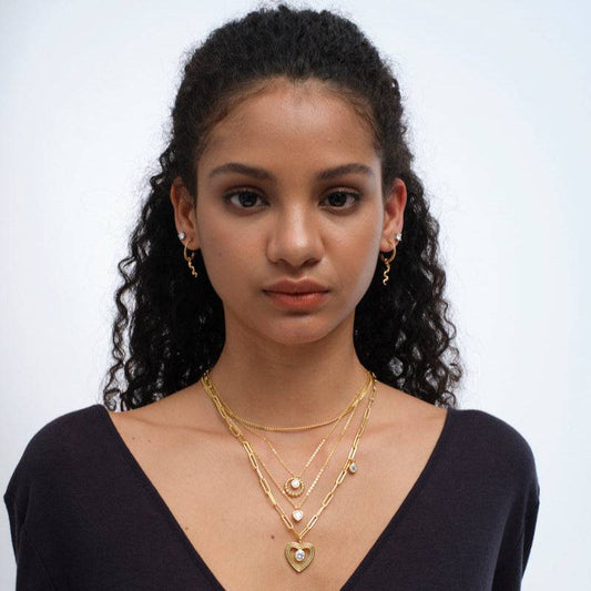 Layered Heart Charm Necklace - Stellaradorn