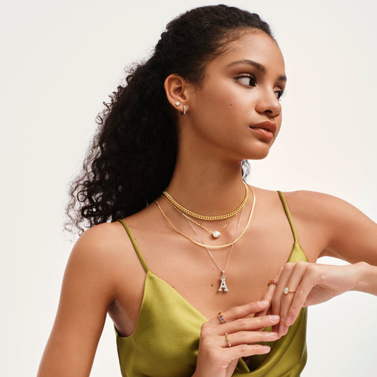 Layered Clavicle Chain Solitaire Necklace - Stellaradorn