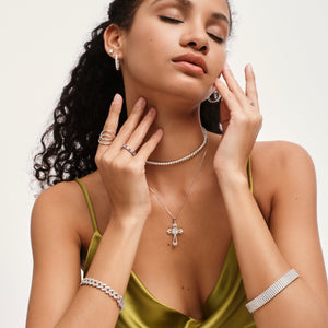 Intricate Full Ice-out Cross Christian Pedant Necklace - Stellaradorn