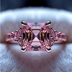 Kristina 1CT Asscher Cut Pink Gemstone Ring