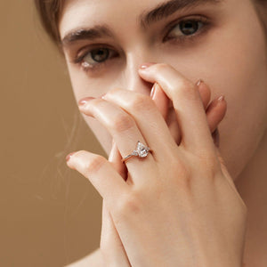 1.5ct Signature Pear Moss Agate Vintage Cluster Ring - Lydia