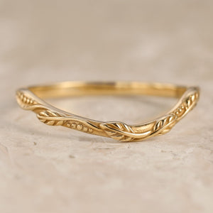 The Intertwined Wedding Set – Sandblasted Branch & Curved Vine Bands