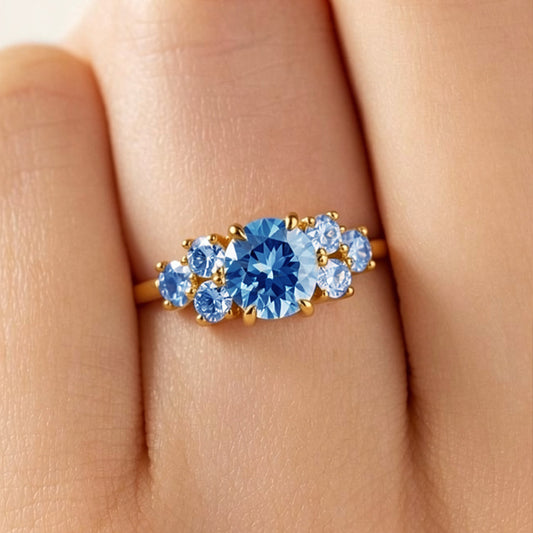 The Luciana Triptych | 1CT Blue Sapphire Ring