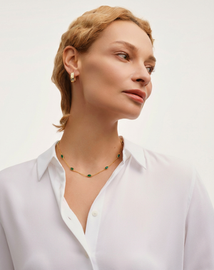 18K Gold Vermeil Magma Gemstone Charm Choker