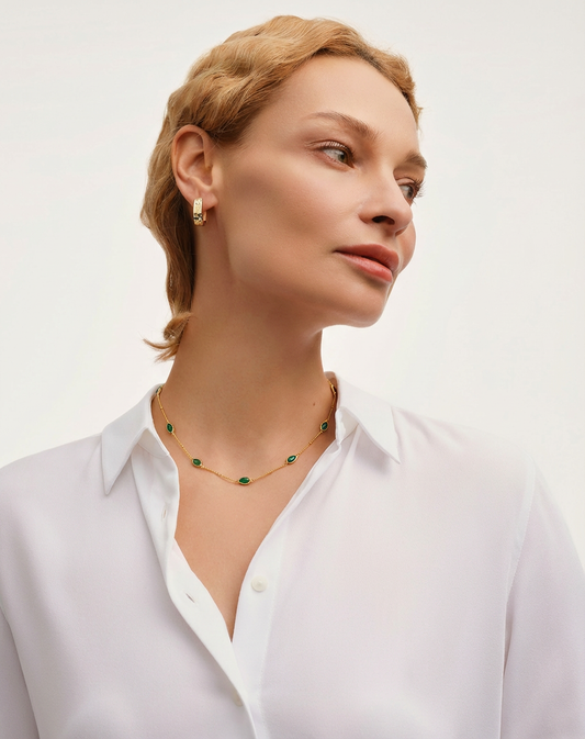 18K Gold Vermeil Magma Gemstone Charm Choker