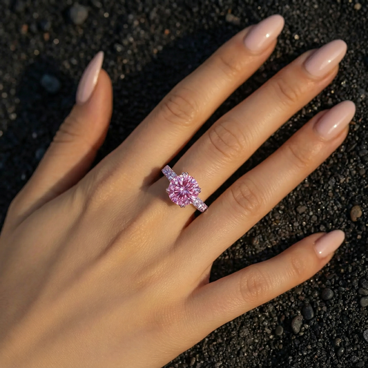 The Vintage Camilla | 3CT Round Pink Gemstone Ring