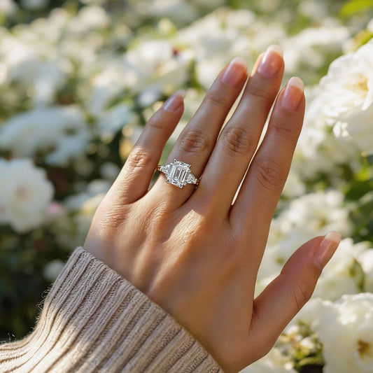 The Bella Emerald: A 3-Carat Moissanite Statement Ring