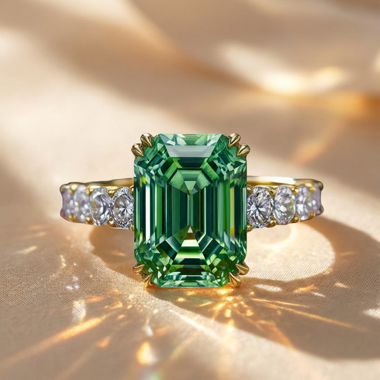 Camellia‘s Green Hall | A 3CT Emerald-Cut Solitaire Ring