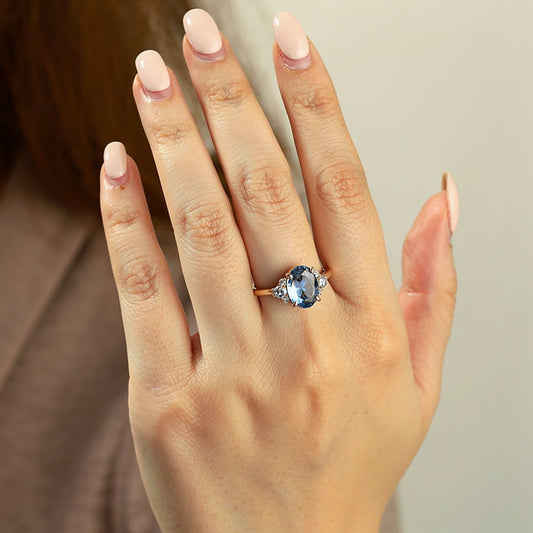 The Olivia Jane Blue | A 2CT Oval Solitaire Ring