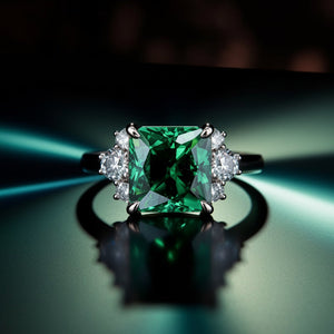 Ulissa‘s Prism | A Princess Cut Ring of Jade Light