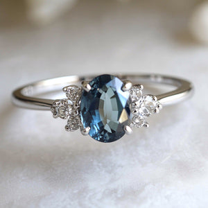 The Starlit Pledge | Oval Blue Sapphire Eternity Engagement Ring