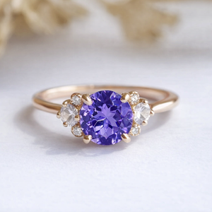 Velvet Twilight | Round Blue-Violet Tanzanite Engagement Ring