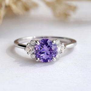 Velvet Twilight | Round Blue-Violet Tanzanite Engagement Ring