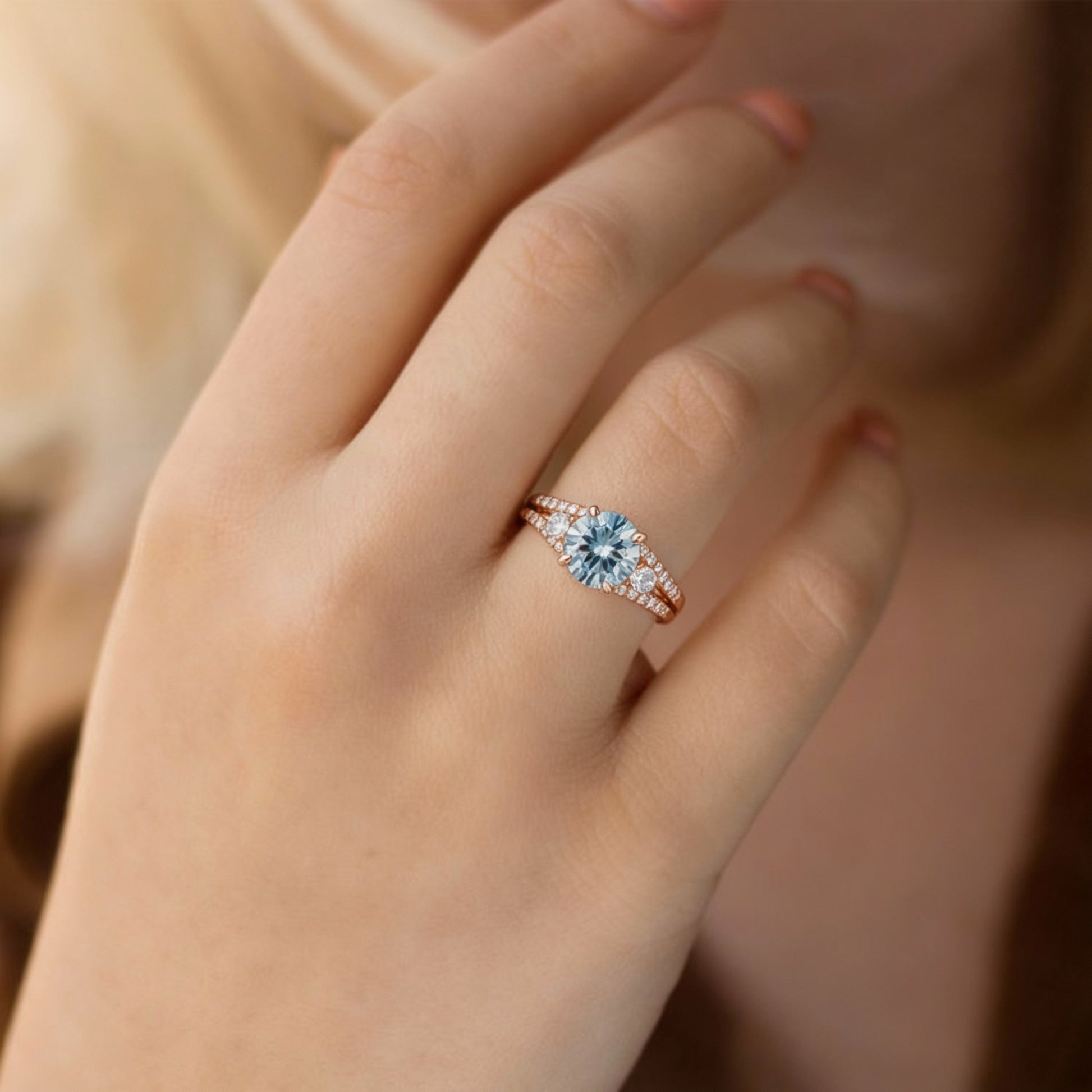 Celia‘s Zephyr | 2CT Sky Blue Sapphire Ring