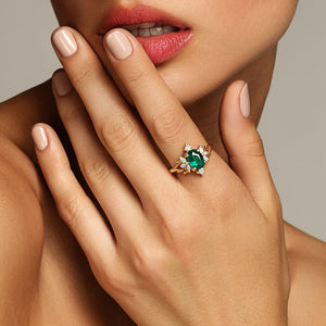 Mosslight Glade | Vintage Emerald Forest Engagement Ring