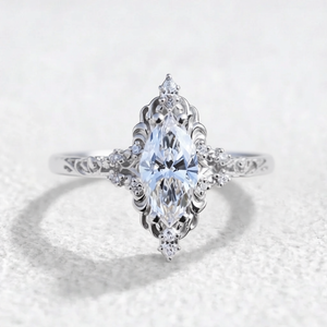 Aurora Swirl Diamond Ring in Filigree Setting