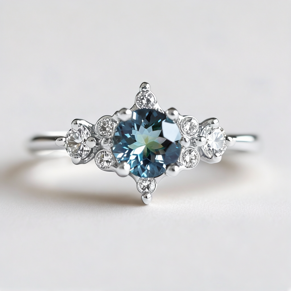 Selene's Horizon Blue Sapphire Ring in Gold