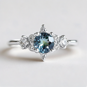 Selene's Horizon Blue Sapphire Ring in Gold