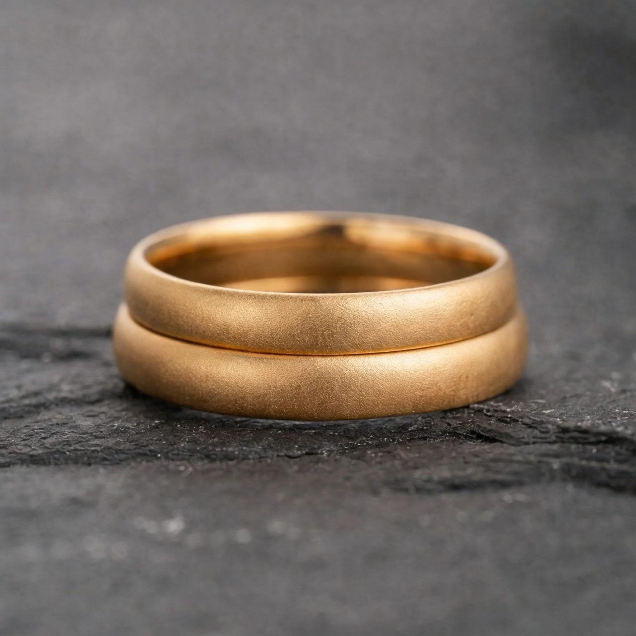 The Classic Arc Band | Satin-Finish Solid Gold