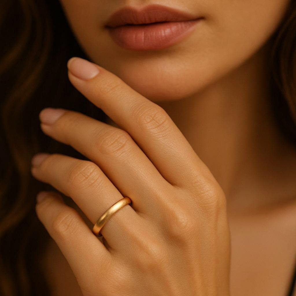 The Classic Arc Band | Satin-Finish Solid Gold