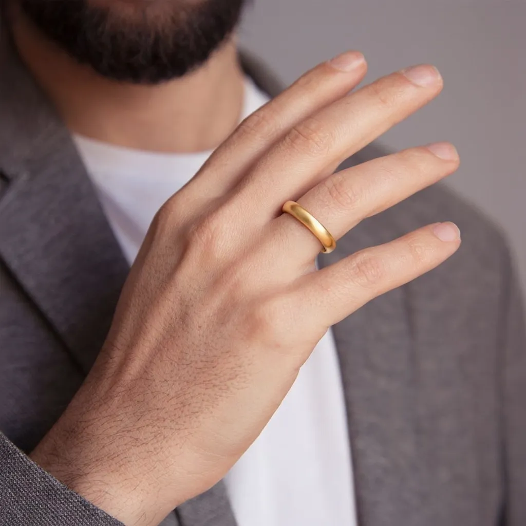 The Classic Arc Band | Satin-Finish Solid Gold