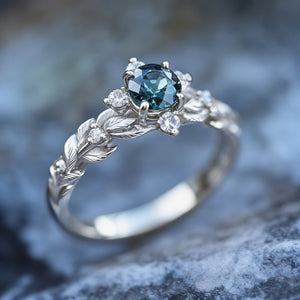 Twilight Garden | Starry Blue Sapphire Engagement Ring