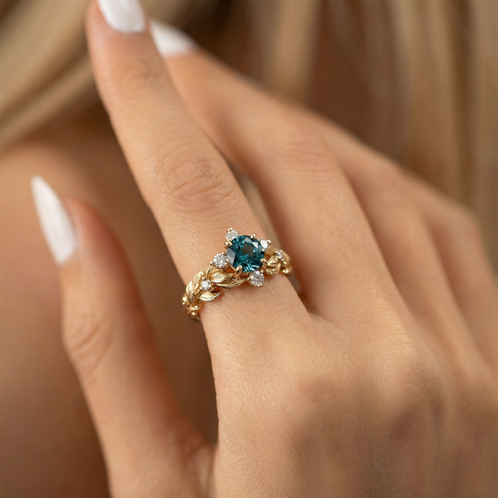 Twilight Garden | Starry Blue Sapphire Engagement Ring