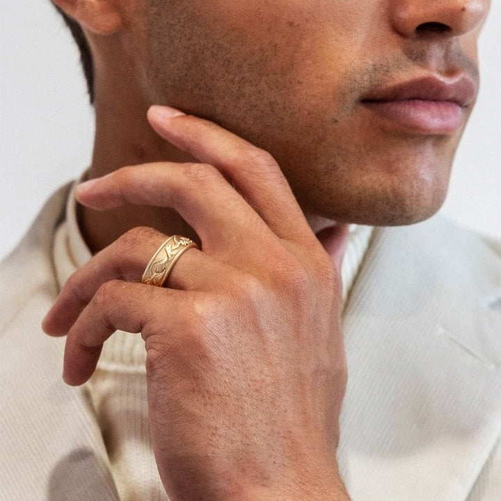 Timeless Promise | Wide Maple Leaf Wedding Band