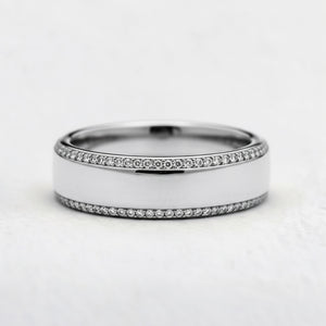 Twin Edge | Double Diamond Band in Polished Finish
