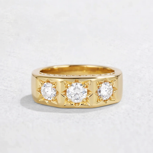 Solaris Burst | Round Moissanite Wedding Band