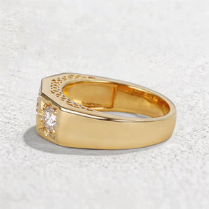Solaris Burst | Round Moissanite Wedding Band
