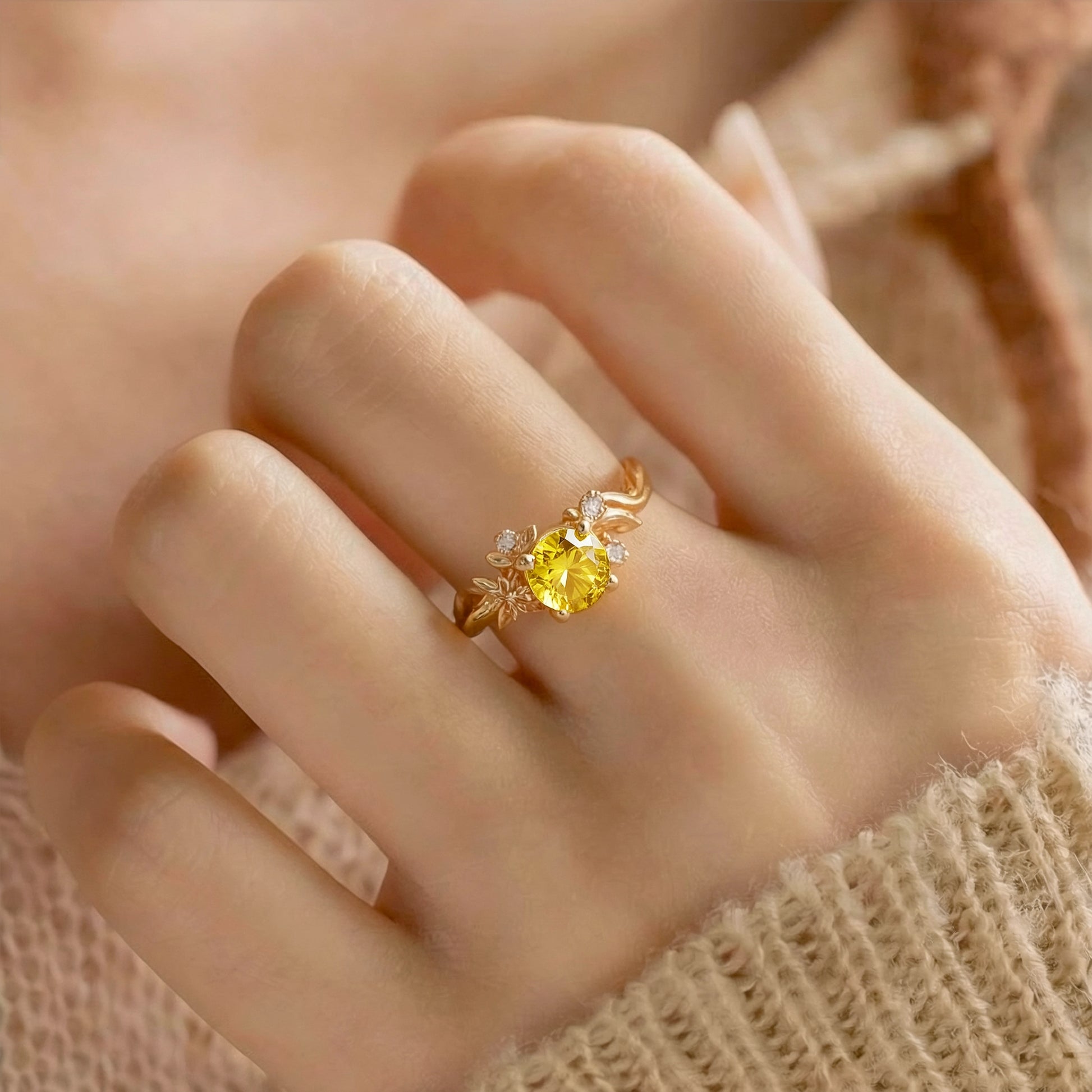 The Winding Vine | Nature-Inspired Yellow Sapphire Engagement Ring