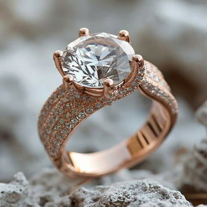 Solitaire Princess-Cut Silver Moissanite Statement Ring