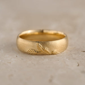 The Intertwined Wedding Set – Sandblasted Branch & Curved Vine Bands