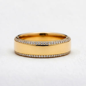 Twin Edge | Double Diamond Band in Polished Finish
