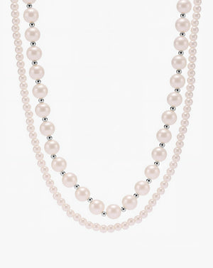 Designer Double Pearl Necklace for Elegant Layering