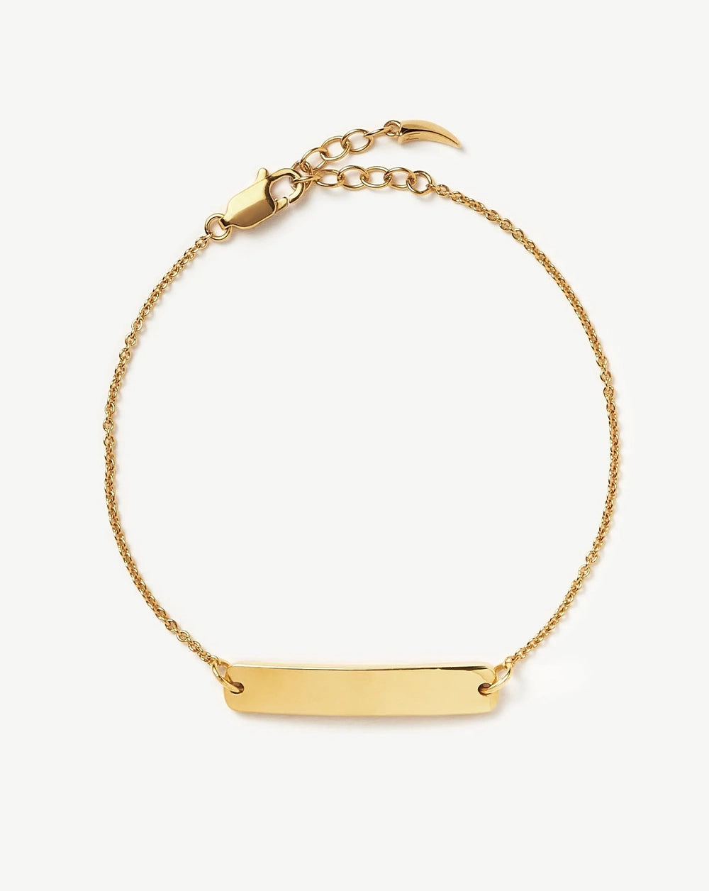 18K Gold Vermeil Engravable Bar Chain Bracelet