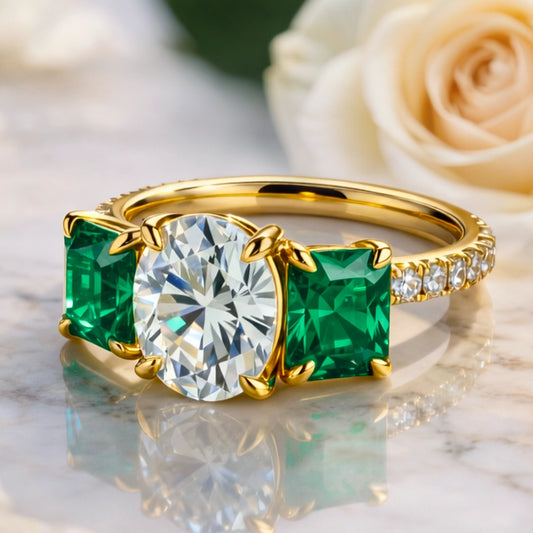 Audrey's Radiance | 2CT Oval Cut Moissanite Ring